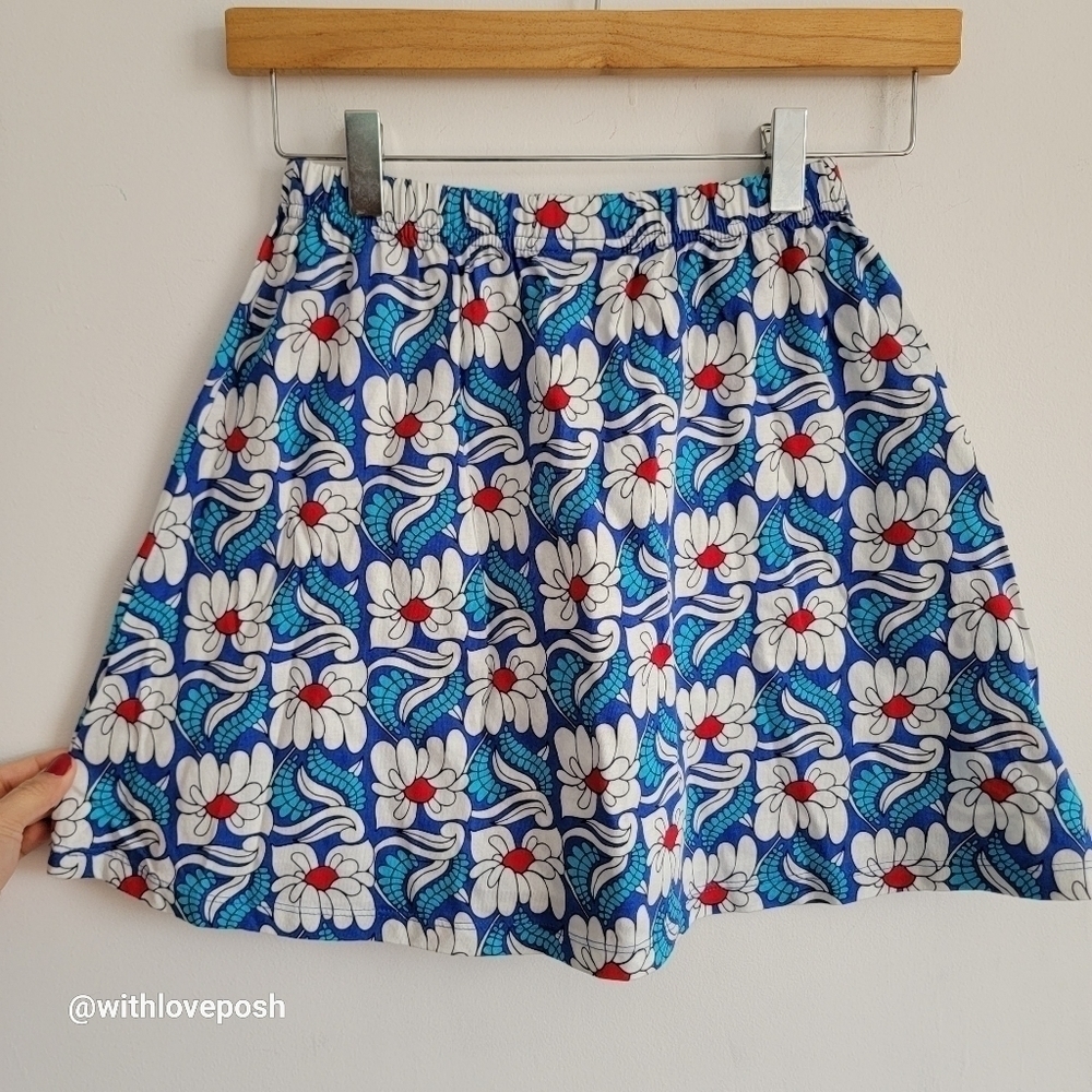 Hanna Andersson floral blue girls 140 skirt NWOT